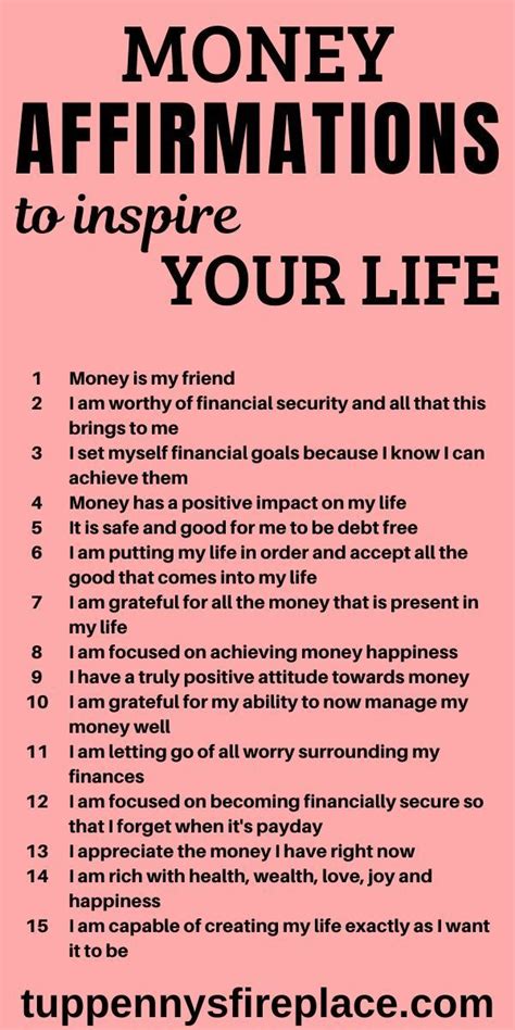 15 Money Affirmations That Will Inspire Your Life Tuppennys Fireplace