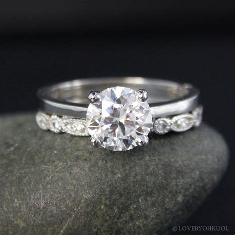 Forever One Round Brilliant Cut Moissanite Solitaire Etsy