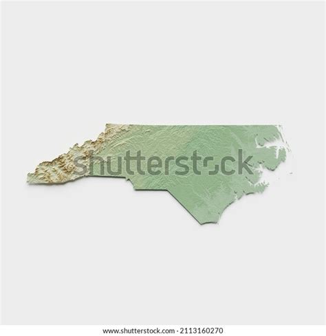 North Carolina Topographic Relief Map 3d Stock Photo 2113160270 ...