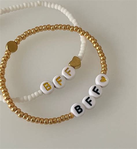 Bff Bracelet Set Best Friend Bracelets Friendship Bracelet Bestie T Etsy Uk Best Friend