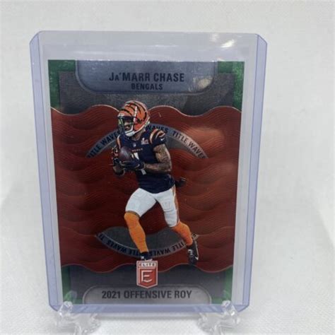 Donruss Elite Ja Marr Chase Title Waves Green Parallel Tw