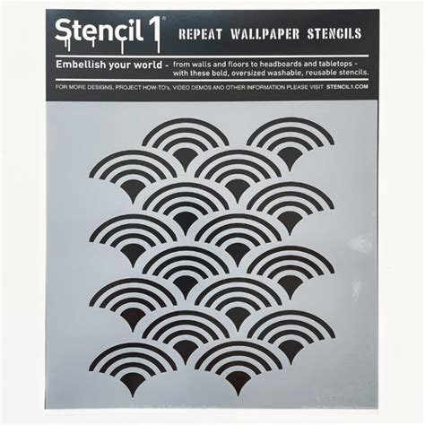 Scallop Repeat Pattern Stencil 11x11 Stencil 1