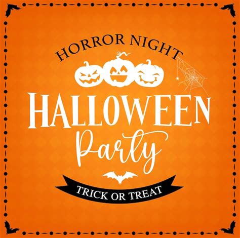 Premium Vector Halloween Party Banner For Scary Pumpkin Night Vector