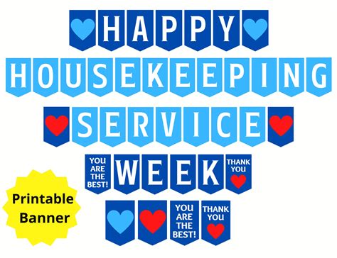 Happy Housekeeping Service Week Printable Banner Housekeeper - Etsy