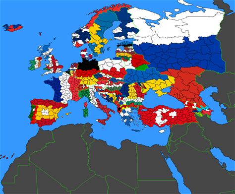 Flag Map of Europe Coloured by Political Subdivisions : europe