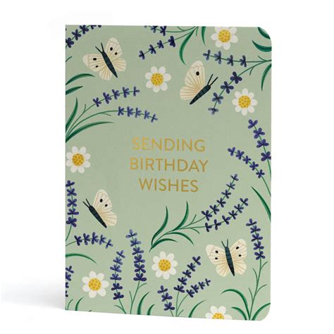 Sending Birthday Wishes Gold Foil Lavender Seed Card Curious Pancake