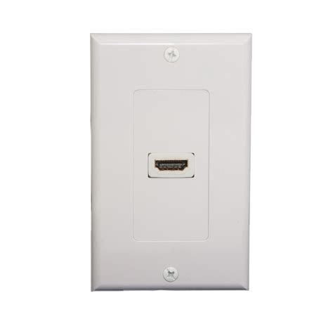 White Wall Plate Single Hdmi Port With Strain Relief