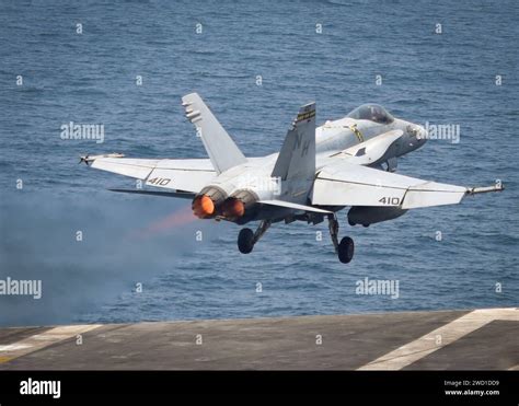 An F A C Hornet Launches From The Aircraft Carrier Uss Nimitz Stock