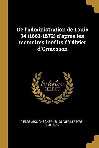 De L Administration De Louis D Apr S Les M Moires In