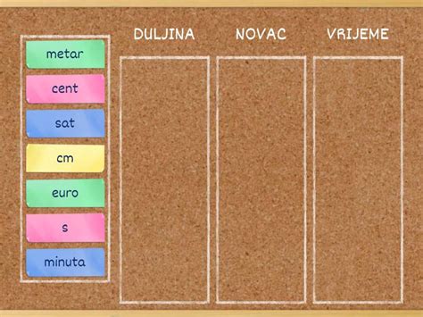 Oznake Za Mjerne Jedinice Duljina Novac Vrijeme Razvrstaj