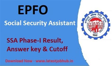 Epfo Social Security Assistant Cut Off Marks Link Out