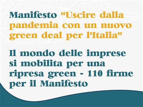 Manifesto Green Deal Italia