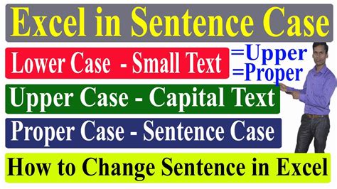 Excel In Lower Upper Proper Or Sentence Case Text Ko Sentence Case