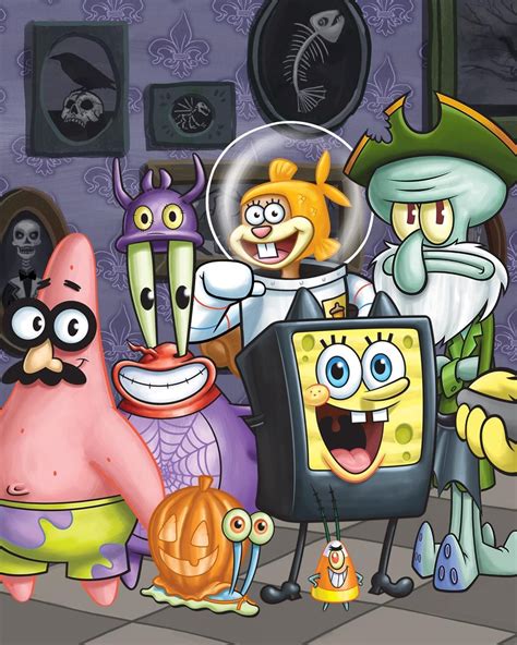 Spongebob And Friends Halloween Spongebob Drawings Spongebob Wallpaper