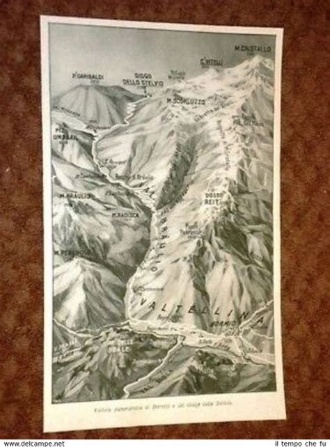 Cartina Di Bormio E Del Giogo Dello Stelvio Print