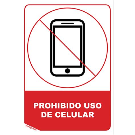 Letrero De Prohibido El Celular