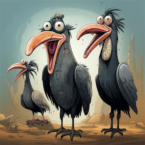 Premium Photo | Cartoon character of ugly and funny vultures