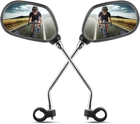 Qiccijoo Bike Mirror Pcs Handlebar Rearview Mirror Rotating