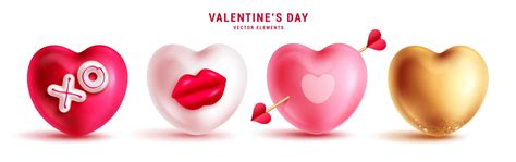 Premium Vector | Valentine's heart balloons vector set Valentine's day ...