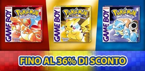 Pokémon Rosso Blu e Giallo scontati fino al 36 sul Nintendo eShop