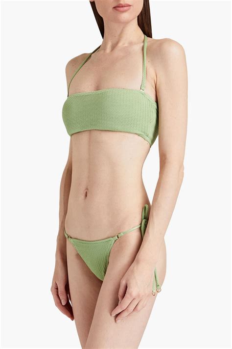 Seafolly Sea Dive Stretch Seersucker Bandeau Bikini Top The Outnet