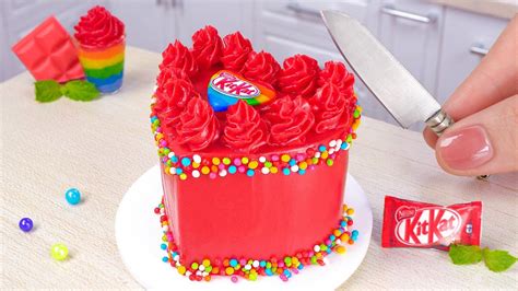 Satisfying Miniature Rainbow Kitkat Cake Decorating Amazing