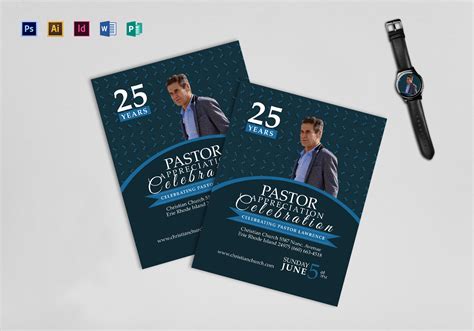 Pastor Anniversary Flyer Design Template in Word, PSD, Publisher ...