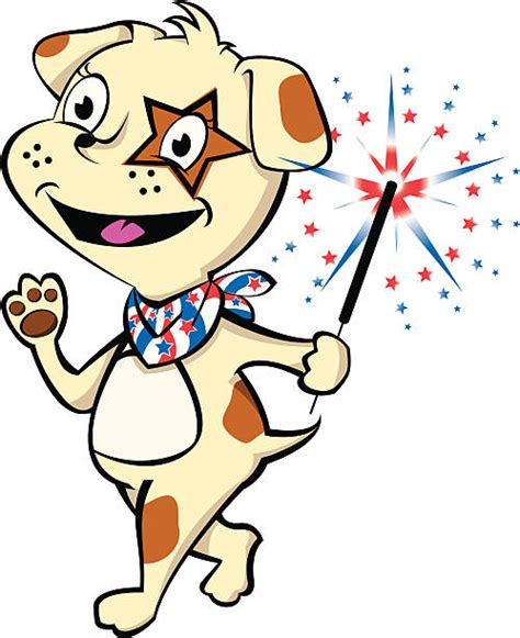 Cartoon Of The 4th Of July Dog Illustrations Royalty Free Vector