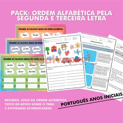 PACK - ORDEM ALFABÉTICA PELA SEGUNDA E TERCEIRA LETRA | Salva Prof