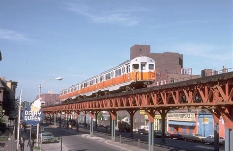 The Orange Line Heading Towards Dover Station Circa 1986 Orange