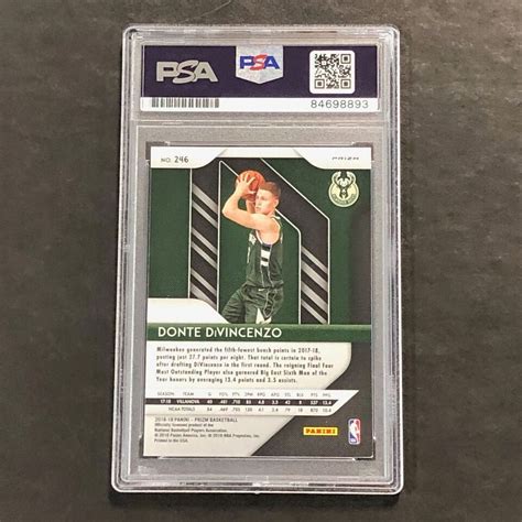 Panini Prizm Donte Divincenzo Signed Card Auto Psa Dna