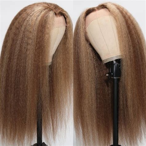 Beautyforever TL Honey Blonde X Lace Front Wigs Kinky Straight Hair For Women