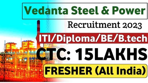 Vedanta Power Recruitment 2023 POST 1321 Freshers Vedanta Power