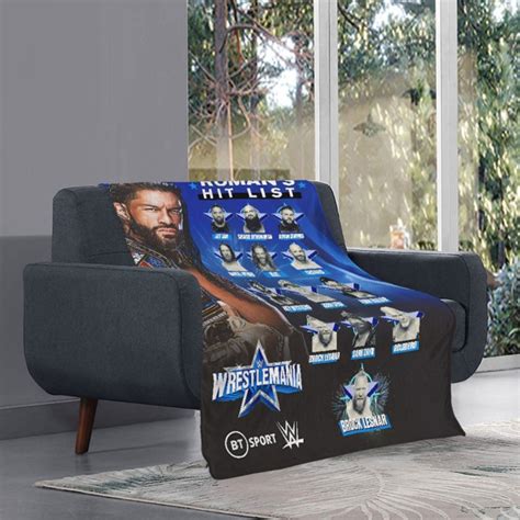 WWE Roman Reigns Blanket Throw Roman Reigns Hit List Wrestlemania