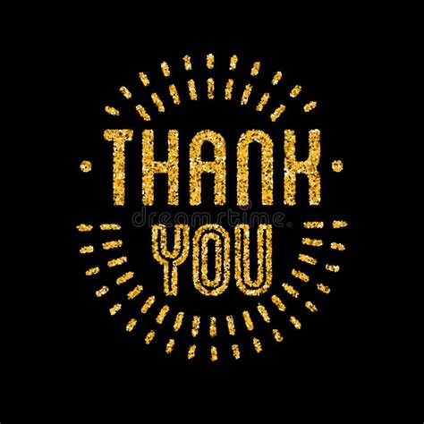 Thank You Golden Lettering Design With Glitter Pieces Stock Vector