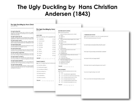 The Ugly Duckling by Hans Christian Andersen (1843) | Teaching Resources