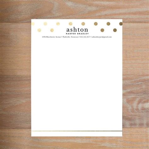 Gold Foil Letterhead Etsy