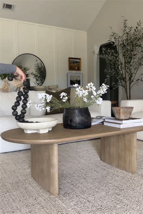 Oval Natural Wood Zeke Coffee Table Curated On Ltk White Coffee Table