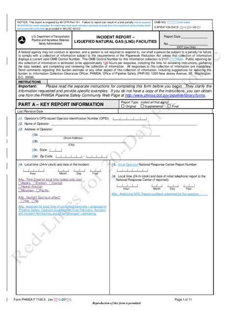 Fillable Online NOTICE This Report Is Required By 49 CFR Part 195