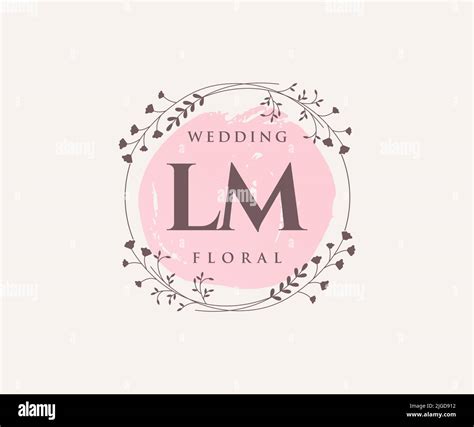 Lm Initials Letter Wedding Monogram Logos Template Hand Drawn Modern