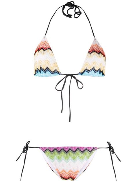 Missoni Zigzag Knitted Bikini Set Farfetch