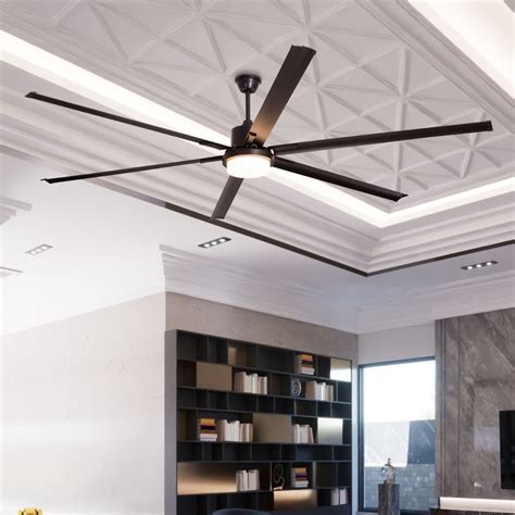 Lapland 6 Blade Black Ceiling Fan With Light & Remote | White Teak