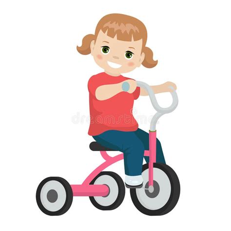 Girl Tricycle Cartoon Stock Illustrations 202 Girl Tricycle Cartoon