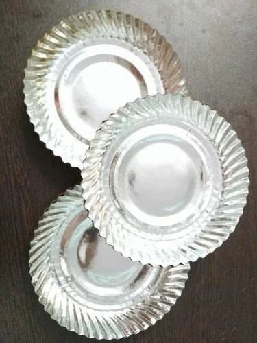 Wrinkle Silver Paper Plate Paper Gsm At Rs Piece In