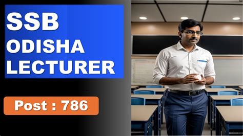 Ssb Odisha Lecturer Recruitment Odisha Youtube