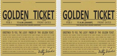 Printable Golden Ticket Templates (Word / PDF) - Best Collections