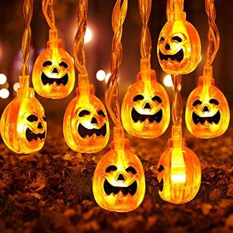 Halloween Deko Lichterkette 4 5M 30 LEDs Orange Kürbis