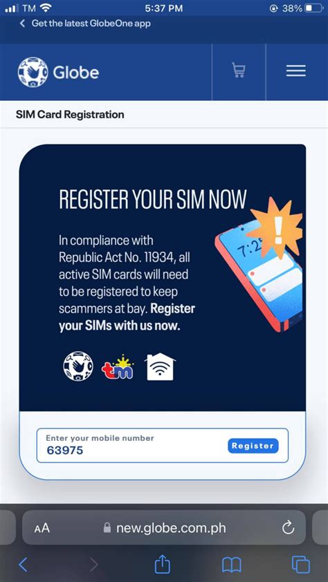 Step By Step Guide Globe Sim Card Registration For The Sim Card