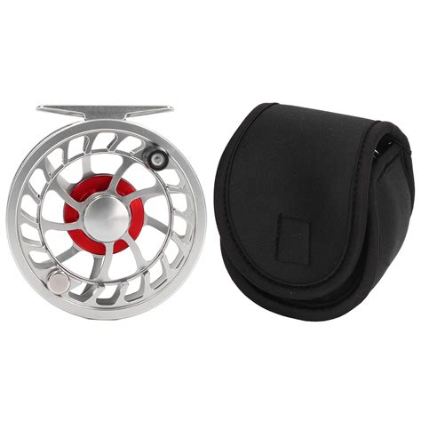 Aluminum Alloy Silver And Red Fly Fishing Reel Seawater Corrosion