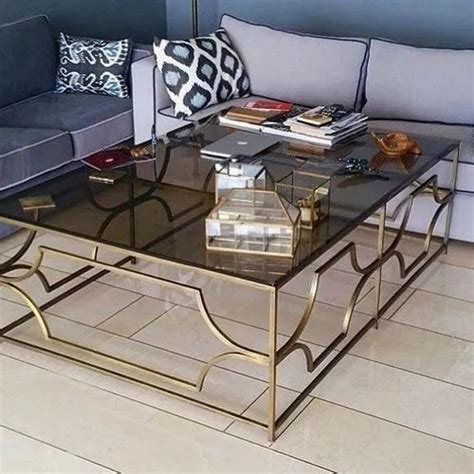 Rectangular Glass And Ss Stainless Steel Sofa Table, For Home at best price in Jaipur